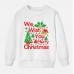 【12M-9Y】Kids Christmas Letter Print Cotton Stain Resistant Long Sleeve Sweatshirt