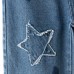 【3Y-12Y】Girls Fashion Star Embroidered Blue Jeans