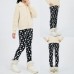 【3Y-12Y】Girls Stylish Leopard And Flowers And Cartoon Print Thickened Fleece Leggings