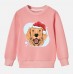 【12M-9Y】Kids Christmas Golden Retriever Dog Print Cotton Stain Resistant Long Sleeve Sweatshirt