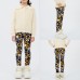 【3Y-12Y】Girls Stylish Leopard And Flowers And Cartoon Print Thickened Fleece Leggings