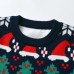 【2Y-8Y】Boy Keep Warm Christmas Tree Santa Hat Snowflakes Jacquard Colorblock Round Neck Sweater