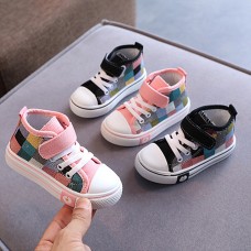 Unisex Kids Plaid Canvas Shoes